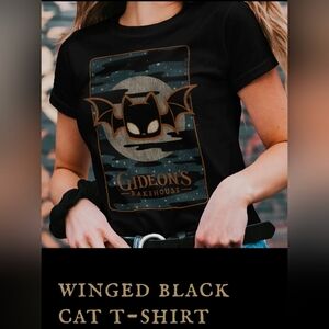 Gideons Bakery Winged Black Cat T-Shirt